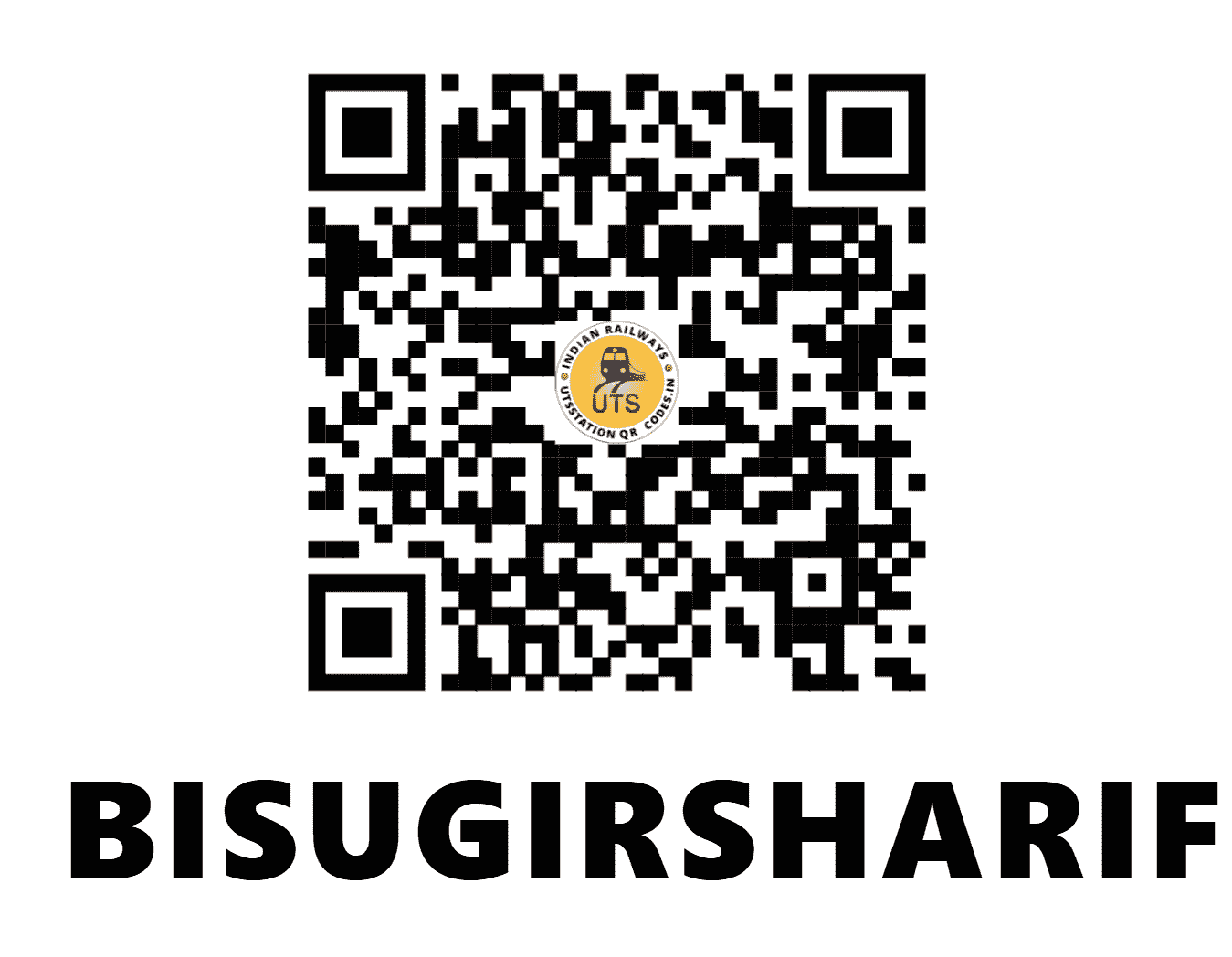 UTS QR Code for BISUGIRSHARIF - BGSF (SC - TELANGANA)