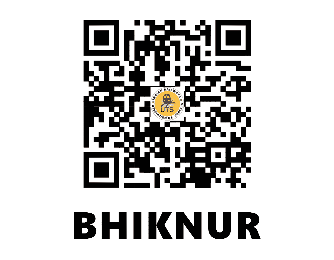 UTS QR Code for BHIKNUR - BKU (SC - TELANGANA)