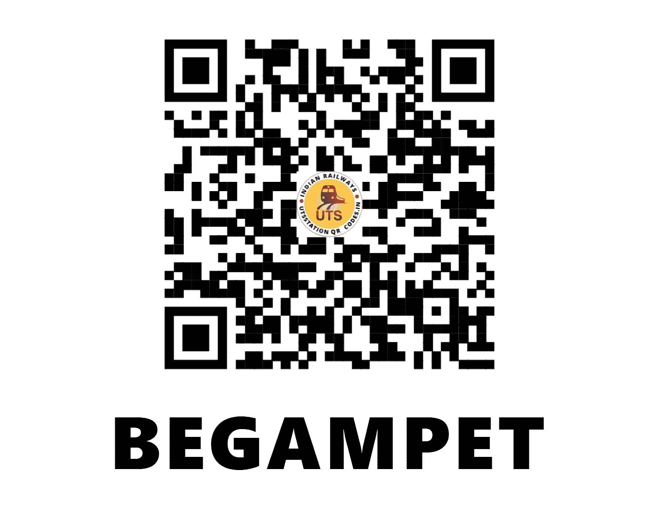 UTS QR Code for BEGAMPET - BMT (SC - TELANGANA)