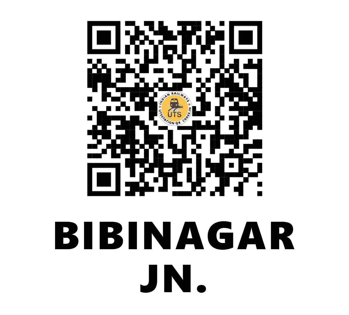 UTS QR Code for BIBINAGAR JN. - BN (SC - TELANGANA)