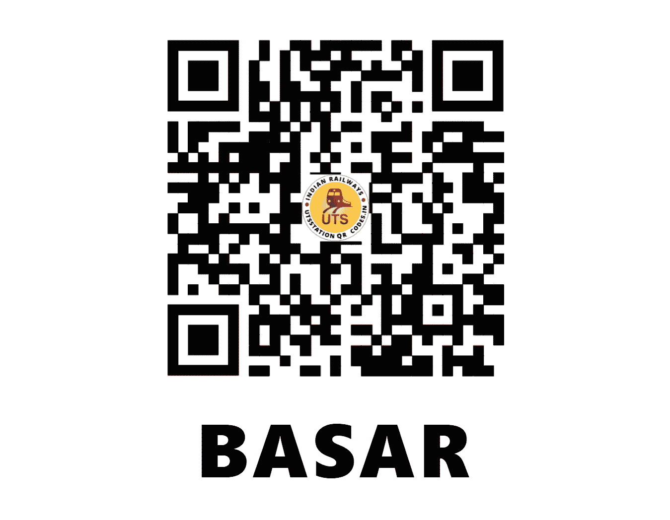 UTS QR Code for BASAR - BSX (SC - TELANGANA)
