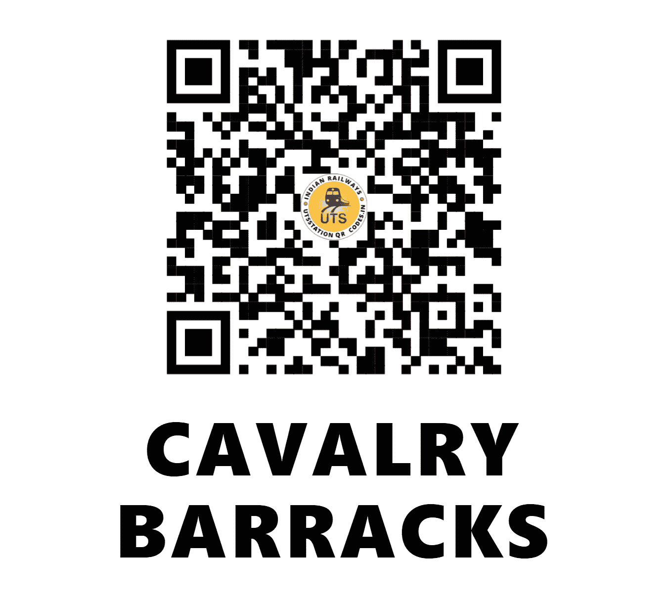UTS QR Code for CAVALRY BARRACKS - CVB (SC - TELANGANA)