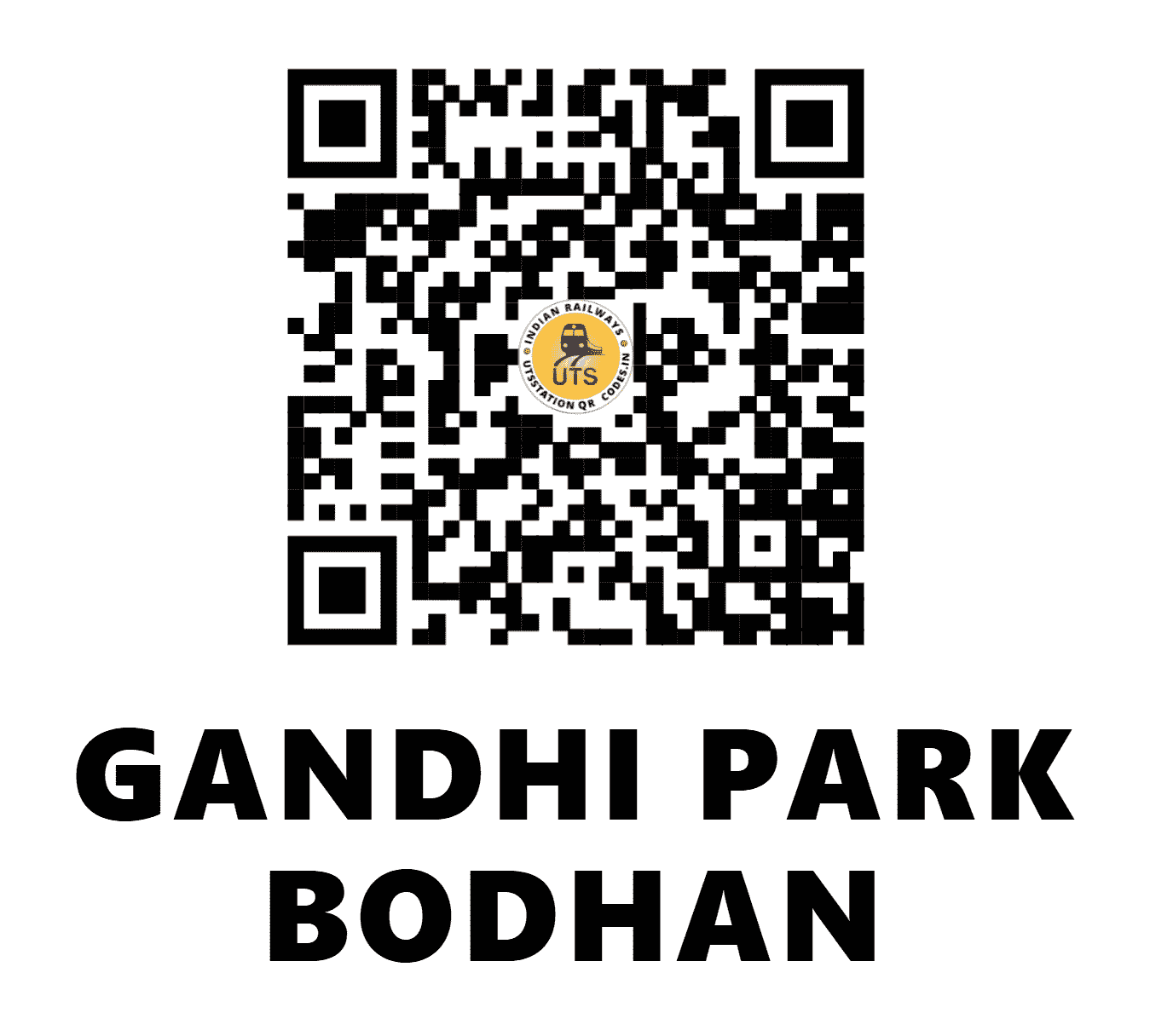 UTS QR Code for GANDHI PARK BODHAN - GPBN (SC - TELANGANA)