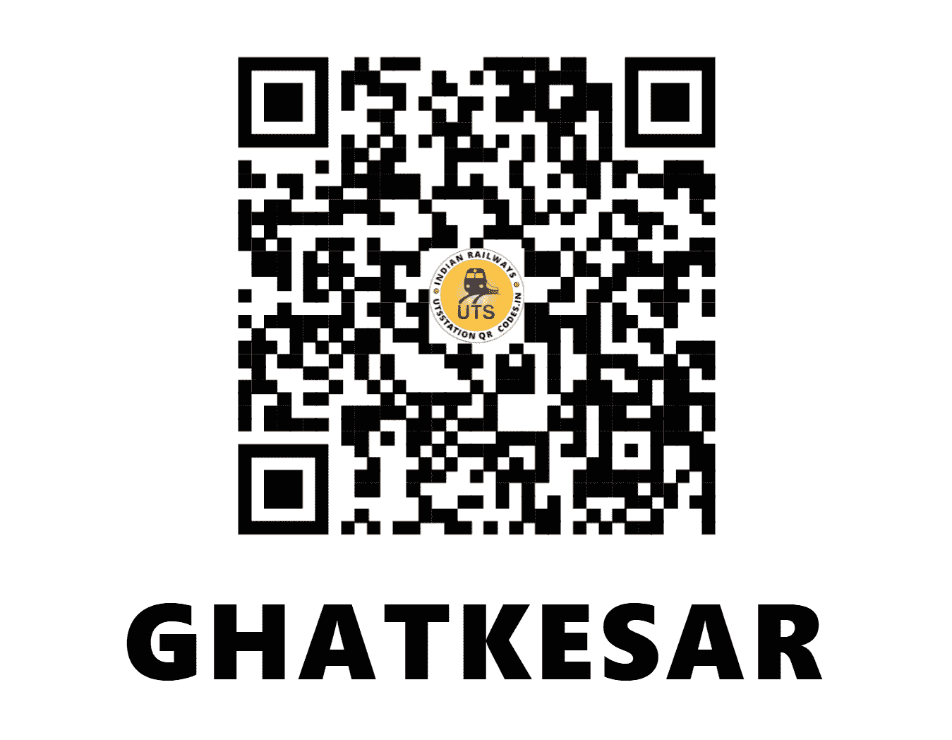UTS QR Code for GHATKESAR - GT (SC - TELANGANA)