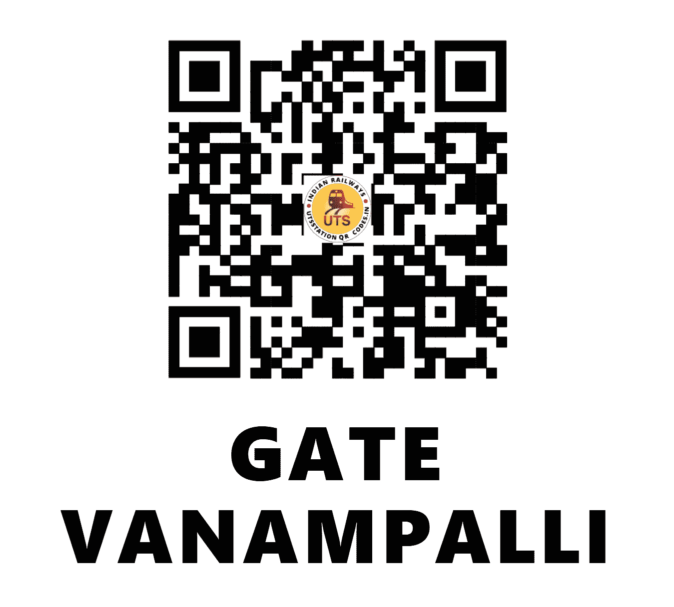 UTS QR Code for GATE VANAMPALLI - GVP (SC - TELANGANA)