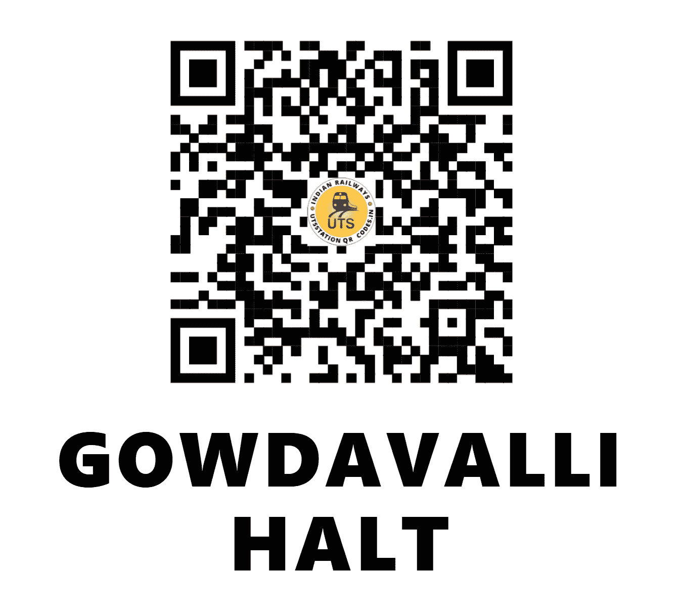 UTS QR Code for GOWDAVALLI HALT - GWV (SC - TELANGANA)