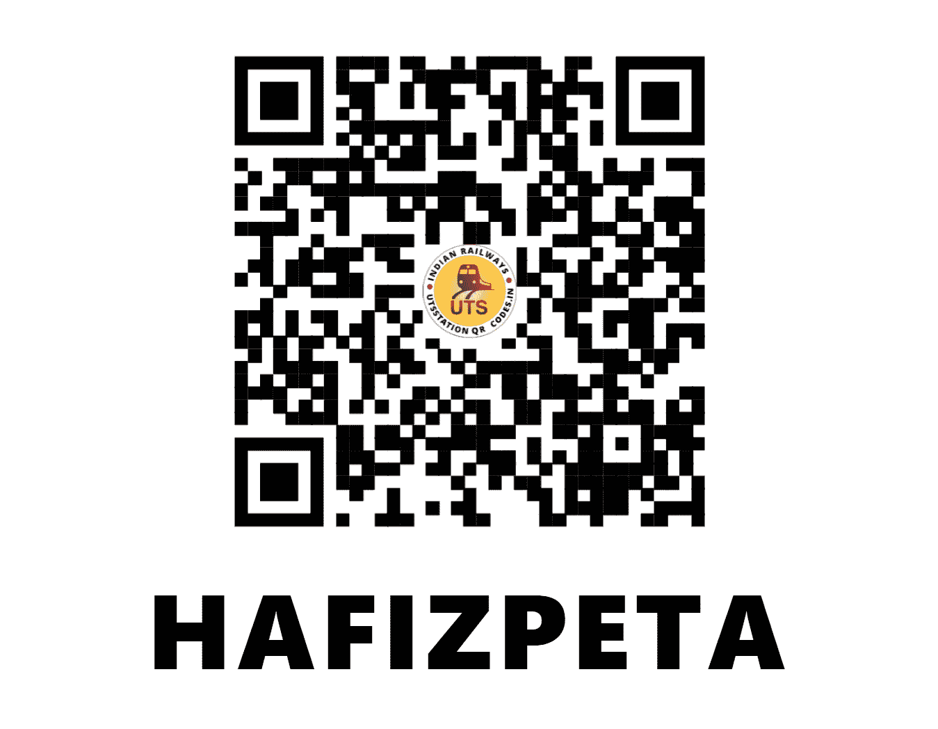 UTS QR Code for HAFIZPETA - HFZ (SC - TELANGANA)