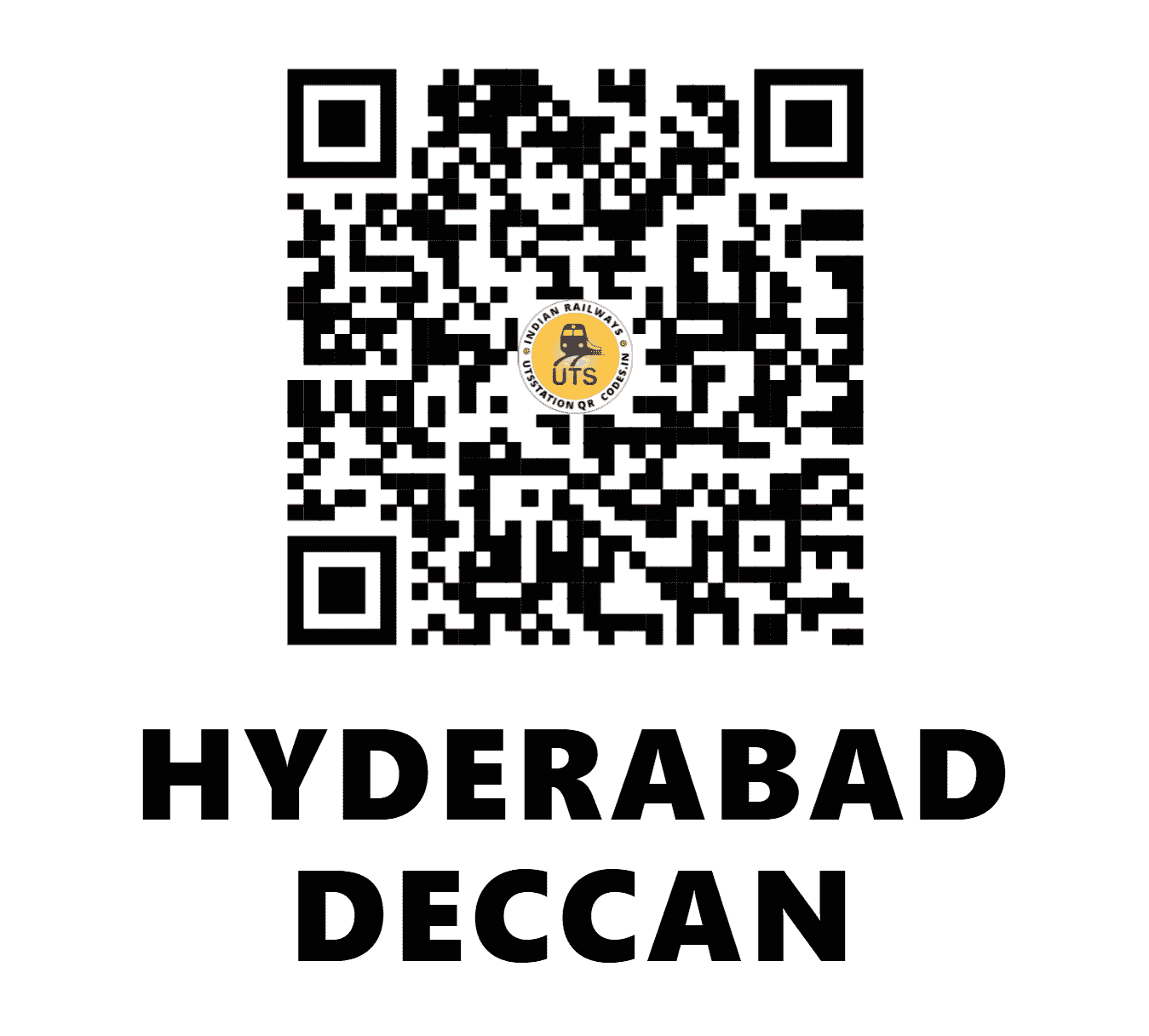 UTS QR Code for HYDERABAD DECCAN - HYB (SC - TELANGANA)