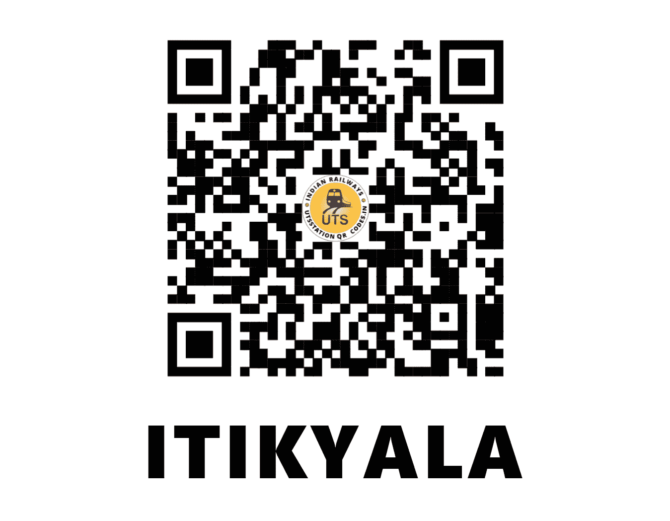 UTS QR Code for ITIKYALA - IKI (SC - TELANGANA)