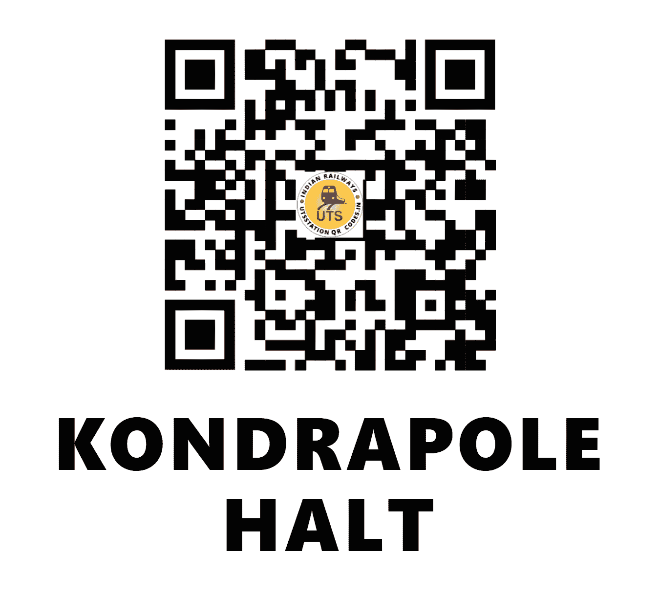 UTS QR Code for KONDRAPOLE HALT - KDRL (SC - TELANGANA)