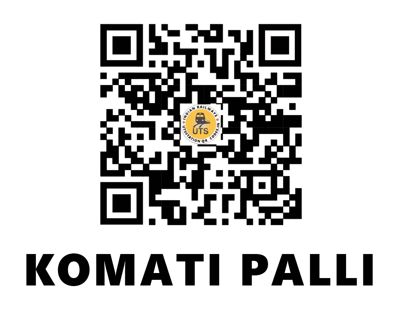 UTS QR Code for KOMATI PALLI - KMPT (SC - TELANGANA)