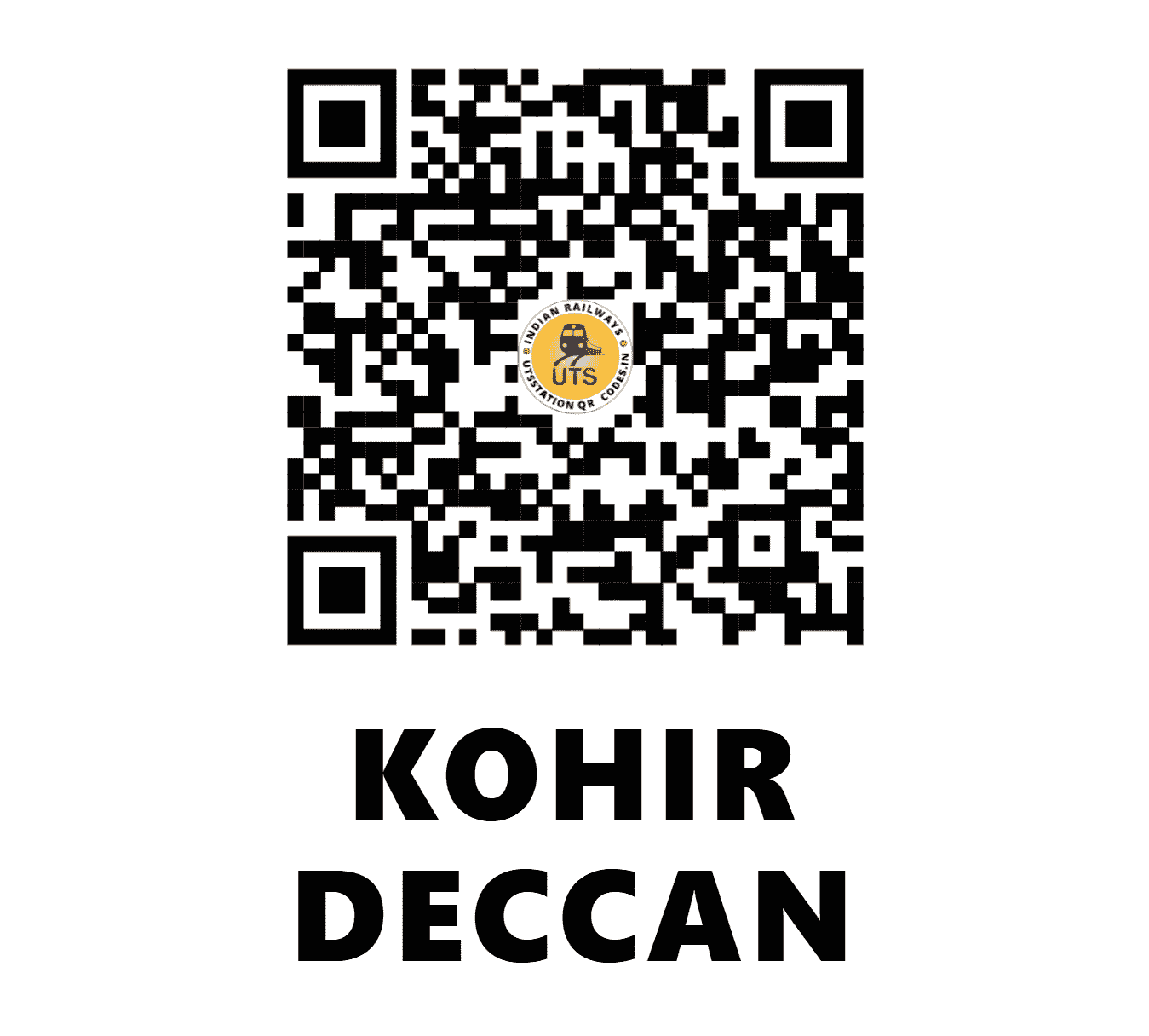 UTS QR Code for KOHIR DECCAN - KOHR (SC - TELANGANA)