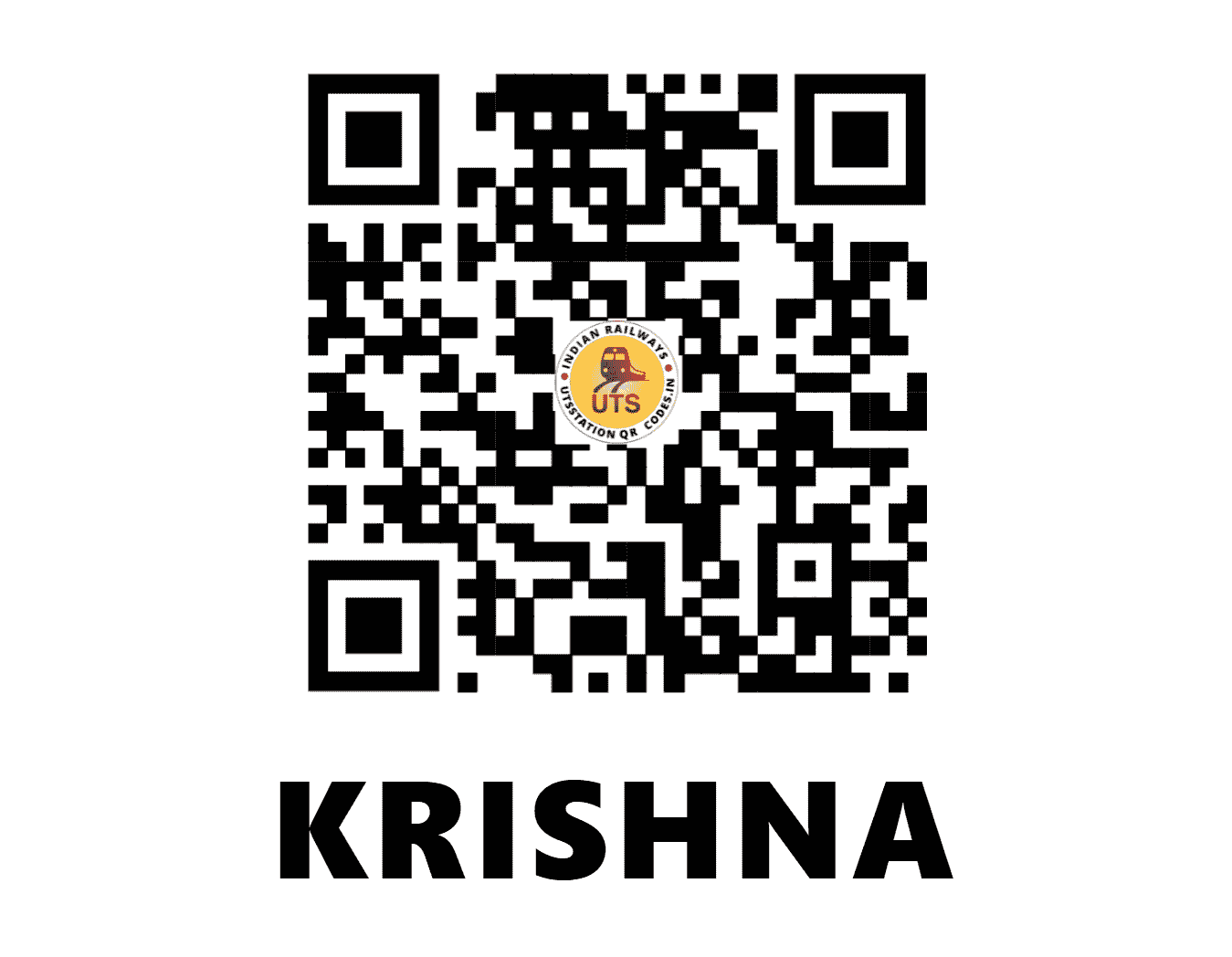 UTS QR Code for KRISHNA - KSN (SC - TELANGANA)