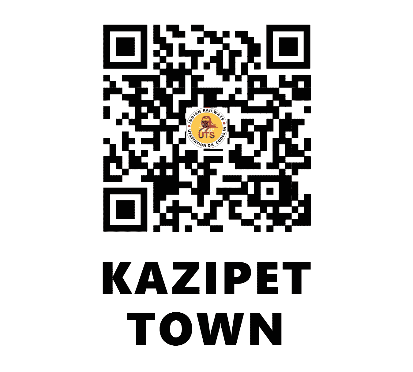 UTS QR Code for KAZIPET TOWN - KZJT (SC - TELANGANA)