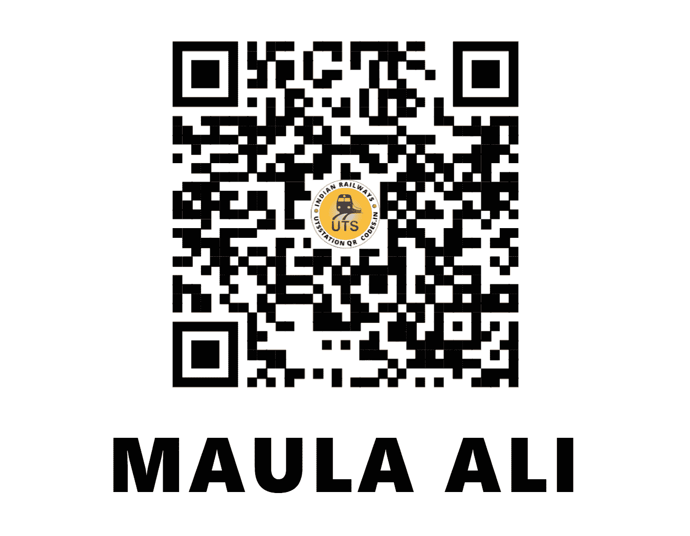 UTS QR Code for MAULA ALI - MLY (SC - TELANGANA)