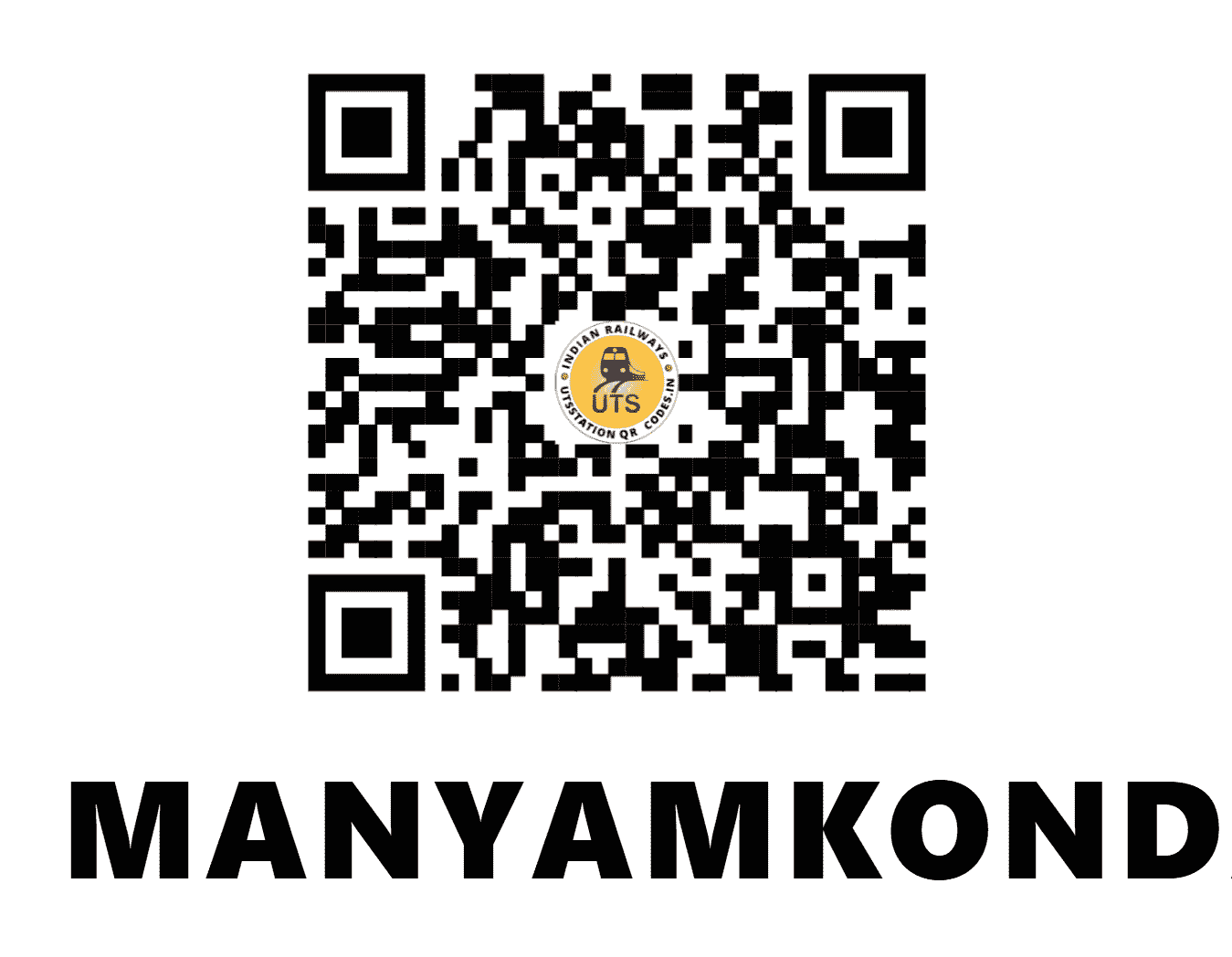 UTS QR Code for MANYAMKONDA - MQN (SC - TELANGANA)