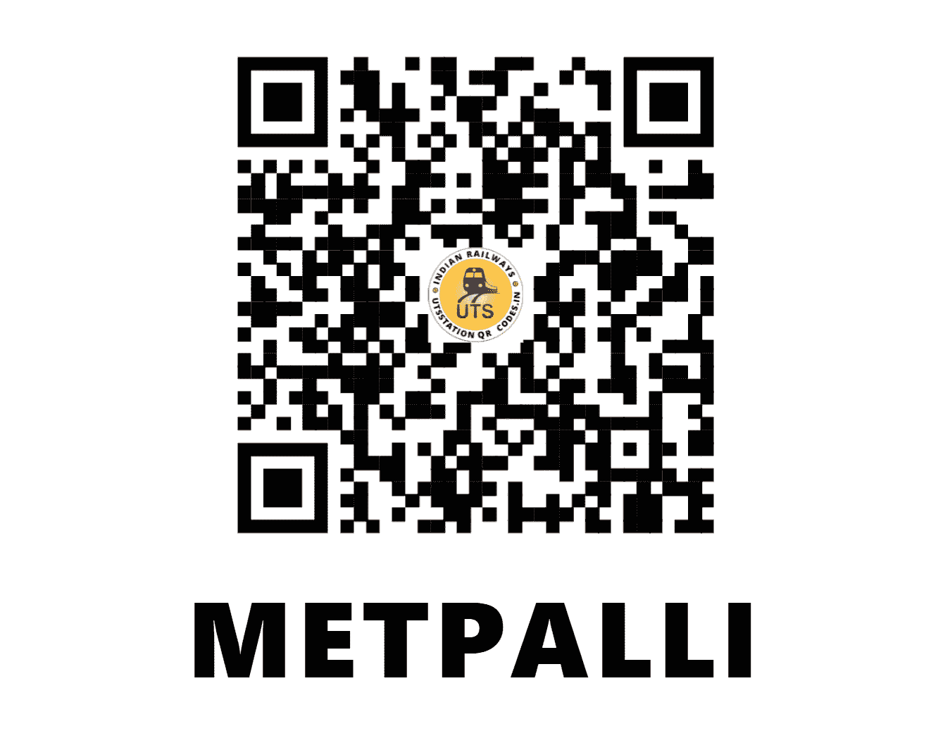 UTS QR Code for METPALLI - MTPI (SC - TELANGANA)
