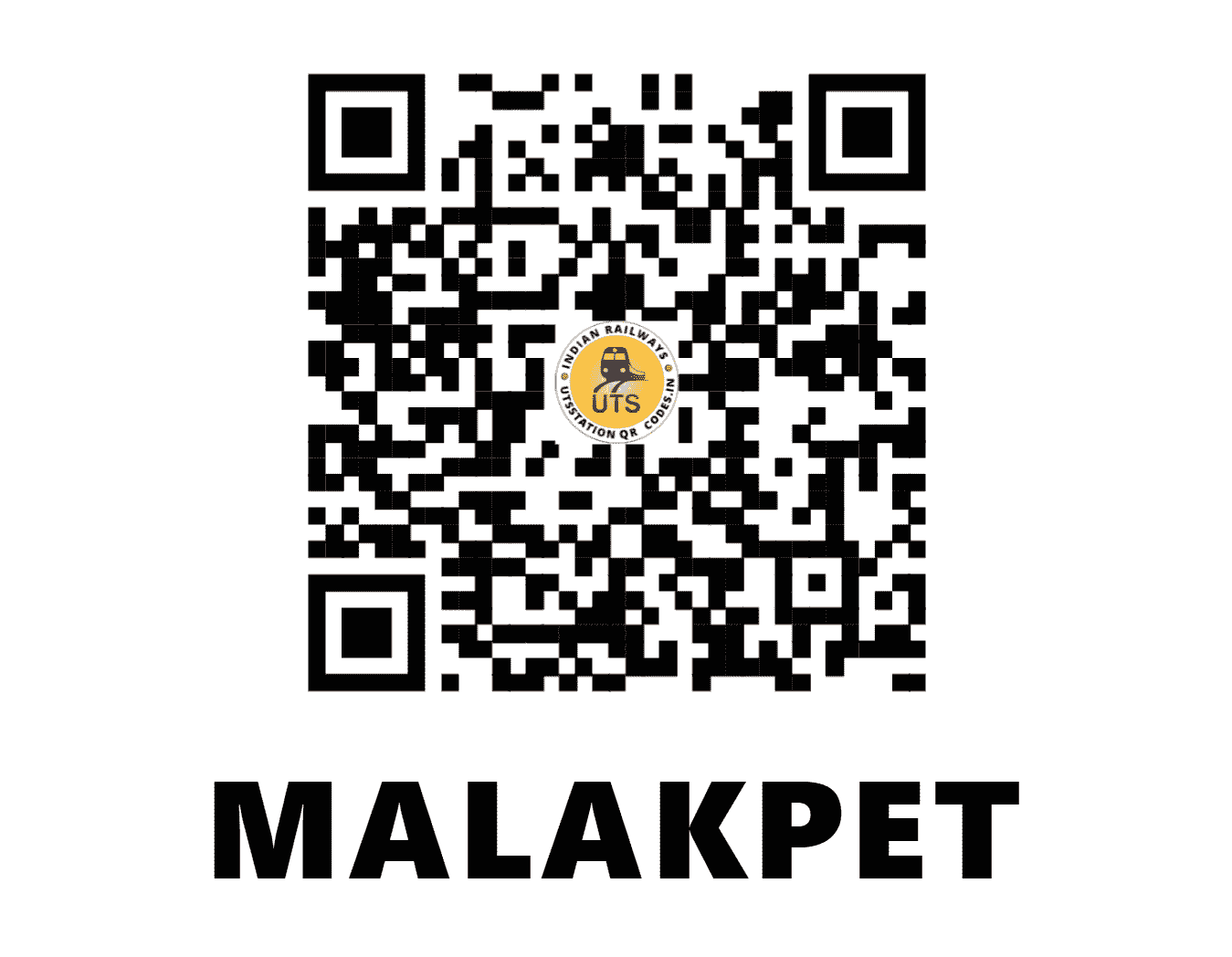 UTS QR Code for MALAKPET - MXT (SC - TELANGANA)