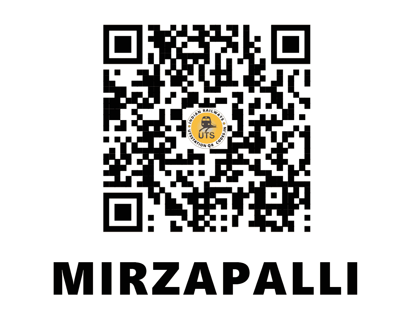 UTS QR Code for MIRZAPALLI - MZL (SC - TELANGANA)