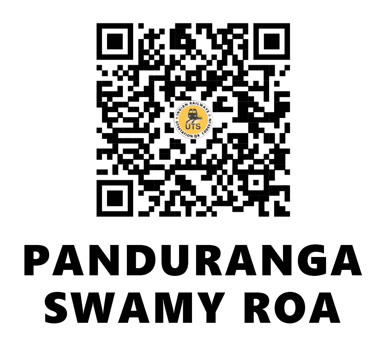 UTS QR Code for PANDURANGA SWAMY ROA - PASR (SC - TELANGANA)