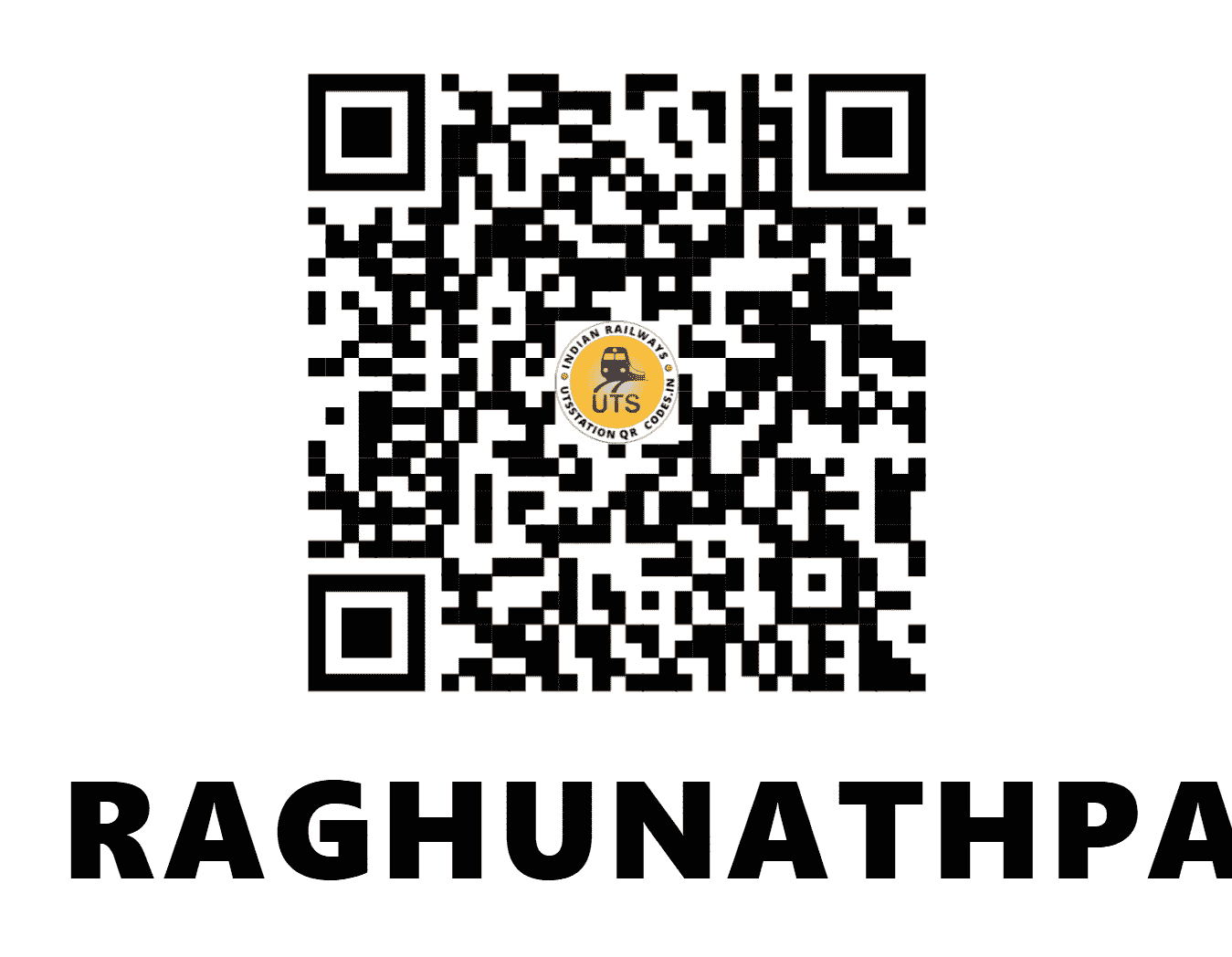UTS QR Code for RAGHUNATHPALLI - RGP (SC - TELANGANA)