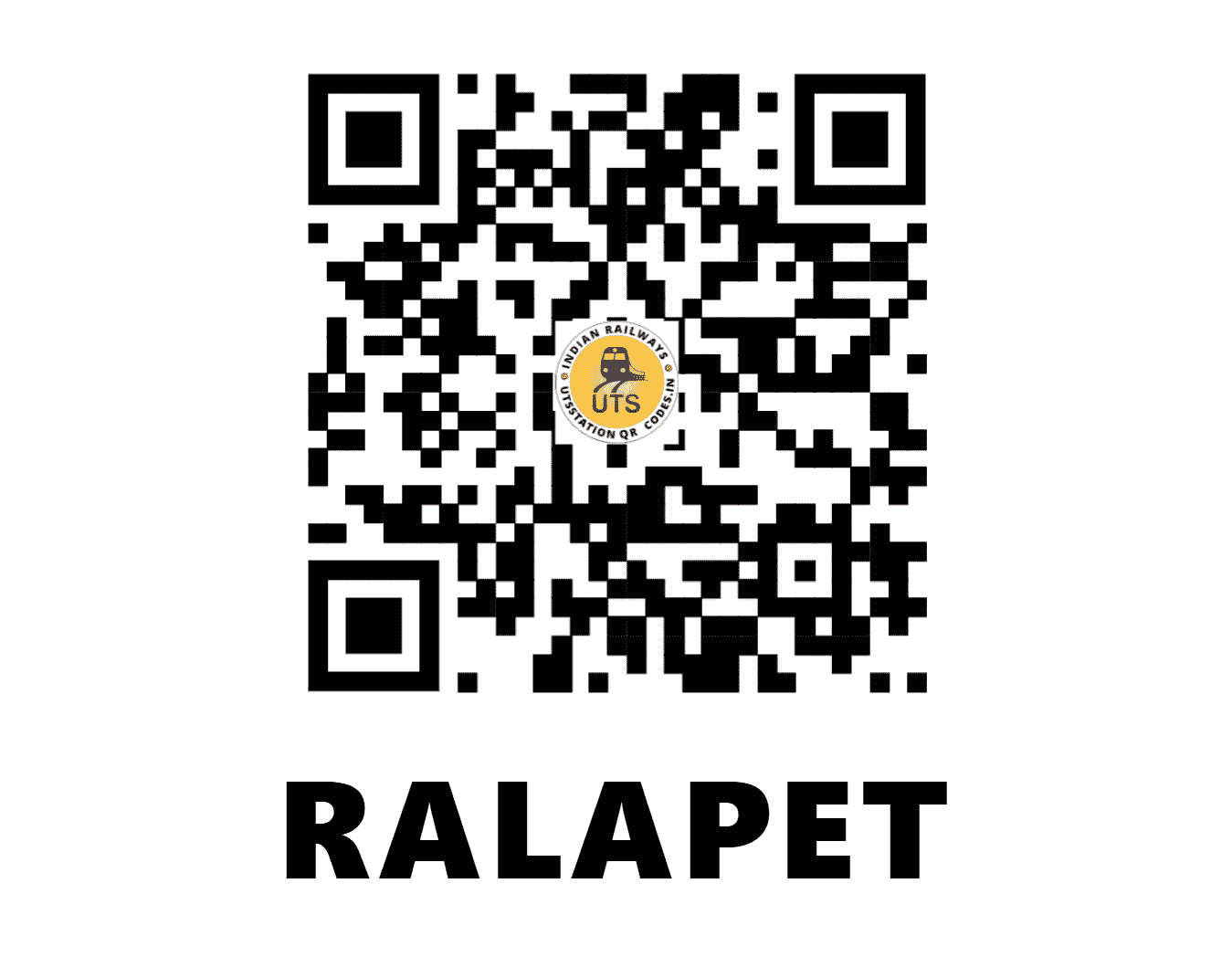 UTS QR Code for RALAPET - RLT (SC - TELANGANA)