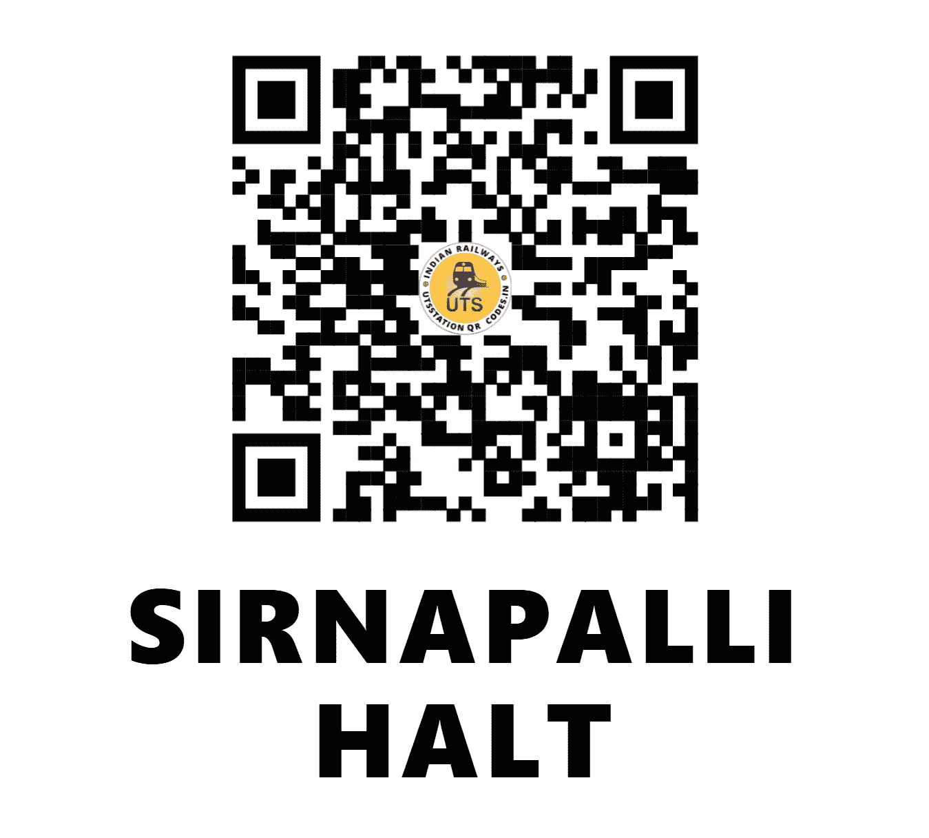 UTS QR Code for SIRNAPALLI HALT - SCP (SC - TELANGANA)