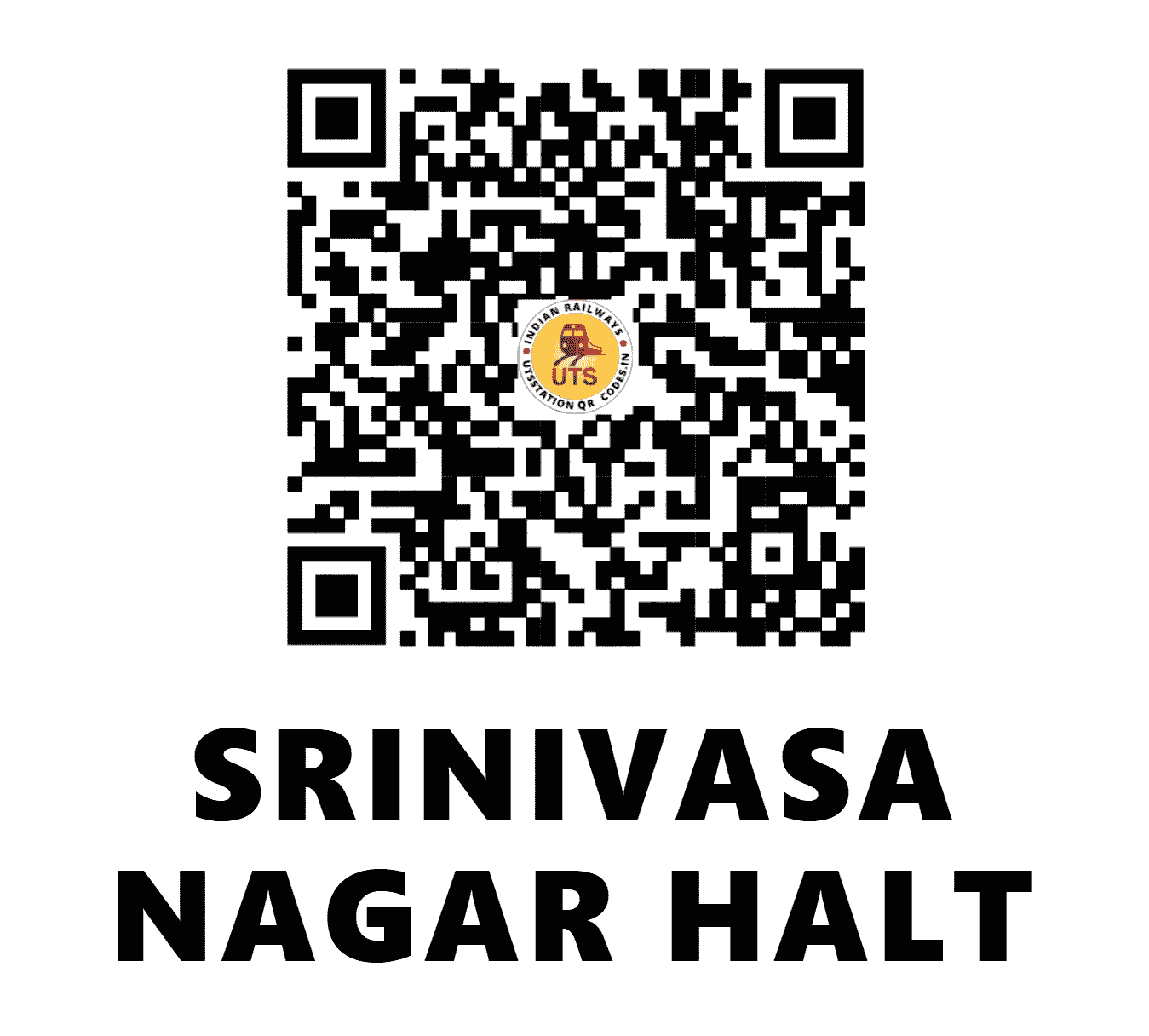 UTS QR Code for SRINIVASA NAGAR HALT - SHAN (SC - TELANGANA)