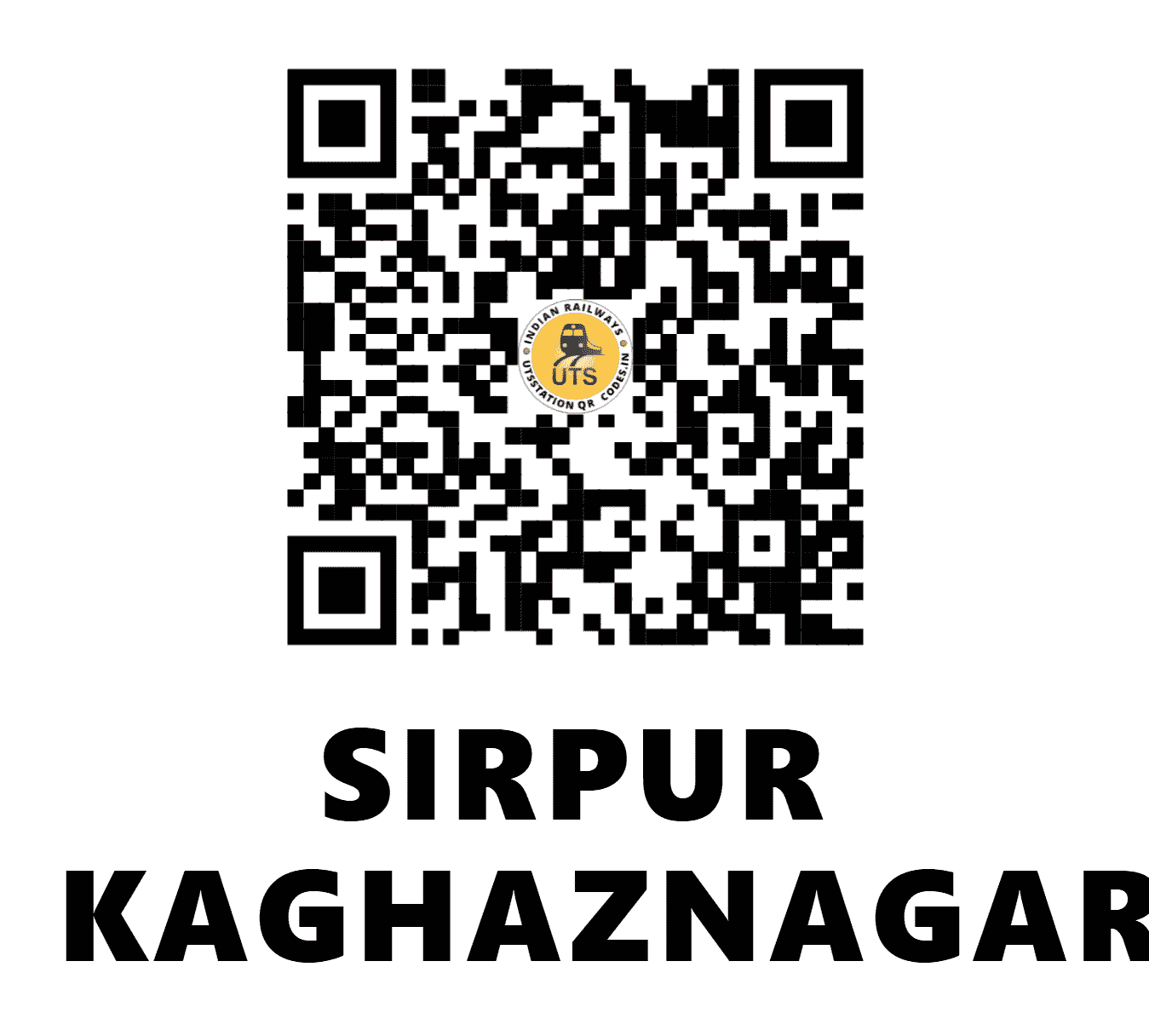UTS QR Code for SIRPUR KAGHAZNAGAR - SKZR (SC - TELANGANA)