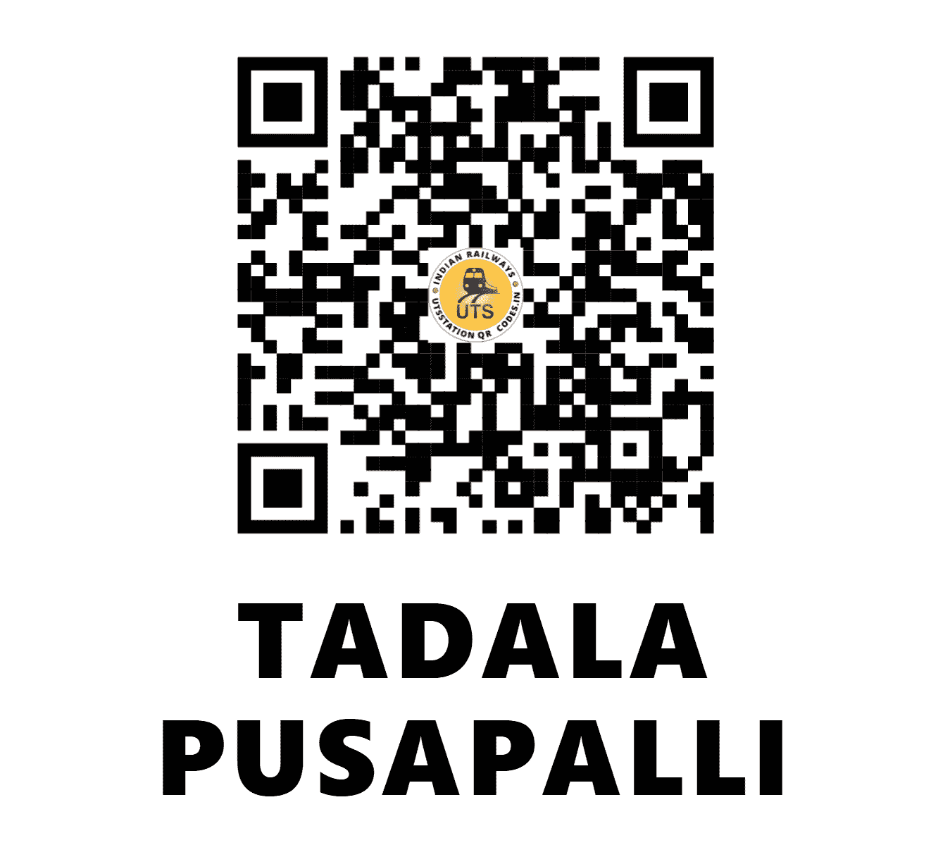 UTS QR Code for TADALA PUSAPALLI - TAA (SC - TELANGANA)