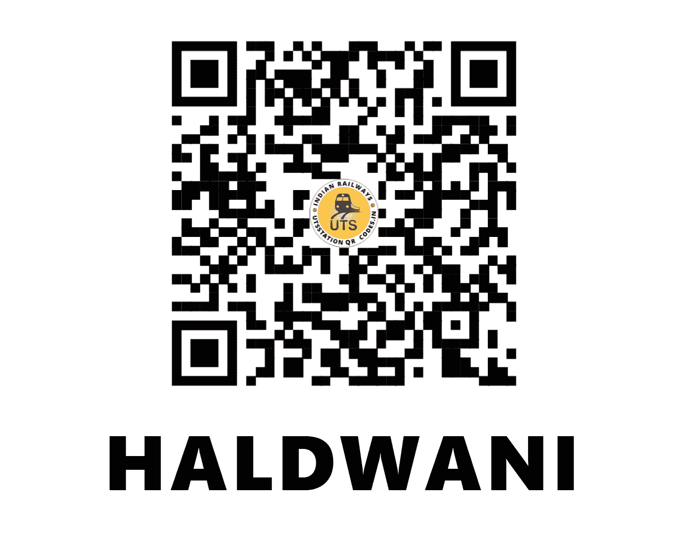 UTS QR Code for HALDWANI - HDW (NE - UTTARAKHAND)
