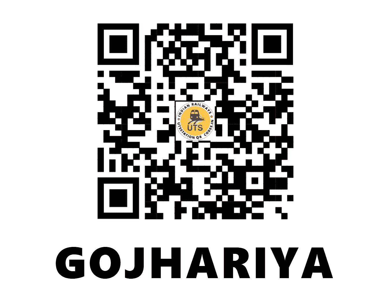UTS QR Code for GOJHARIYA - GJR (WR - )